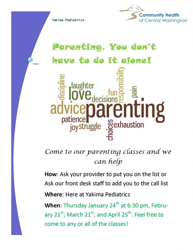 Parent Training Classes Community Health of Central Washington