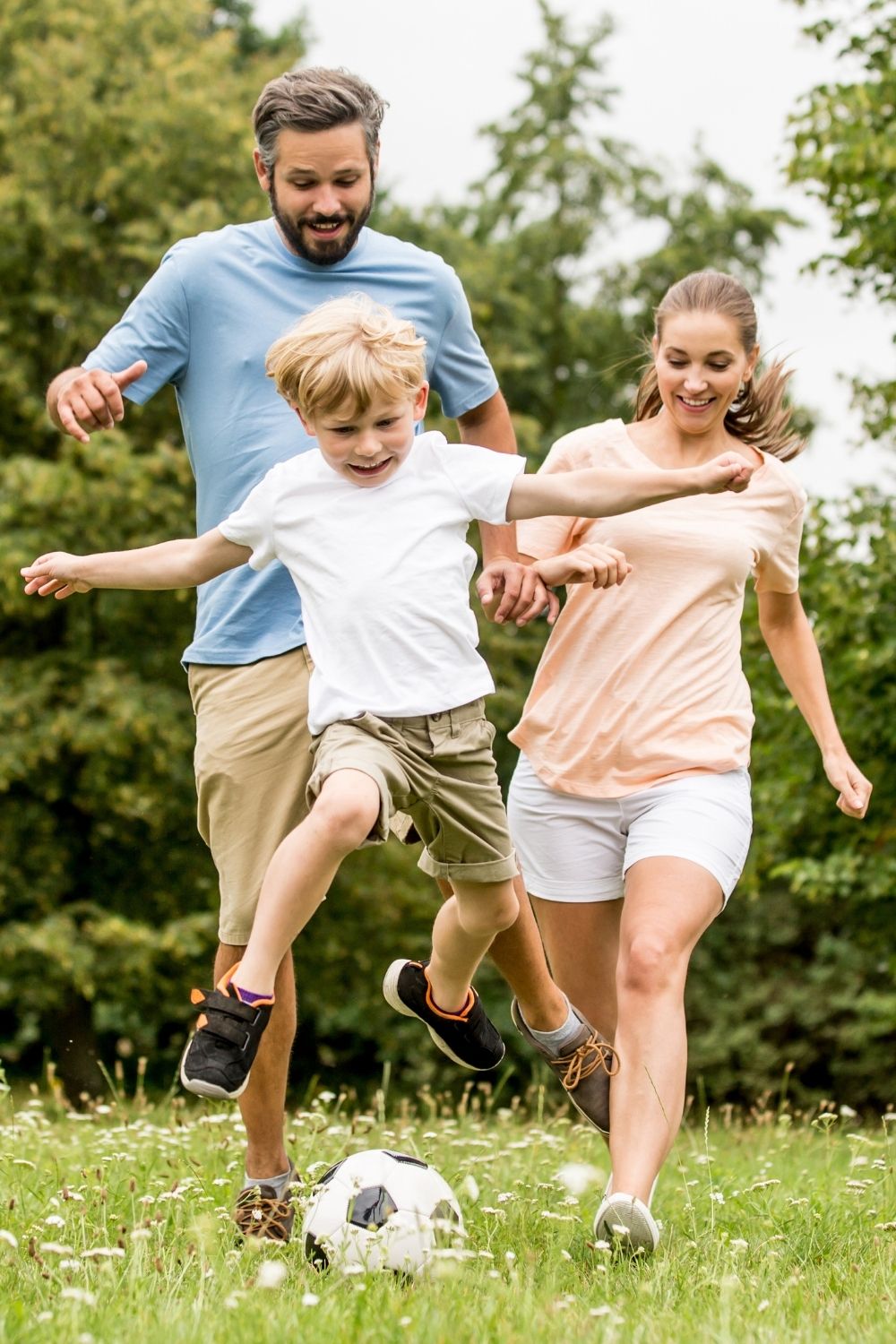 physical fitness and children - family playing